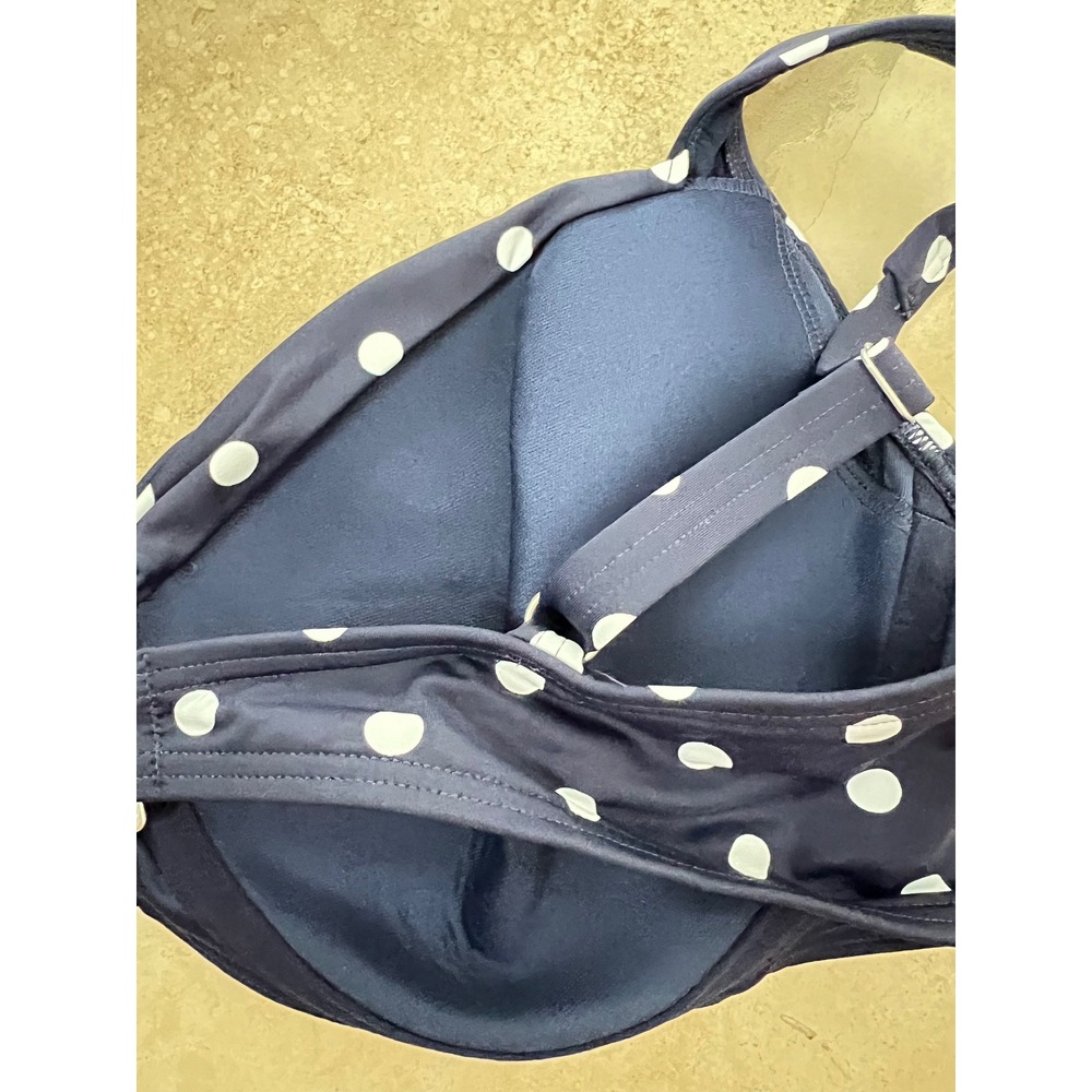 NEW Lands End Womens Size 12D Navy Polka Dot Twist Front Underwire Bikini Top - Picture 11 of 11